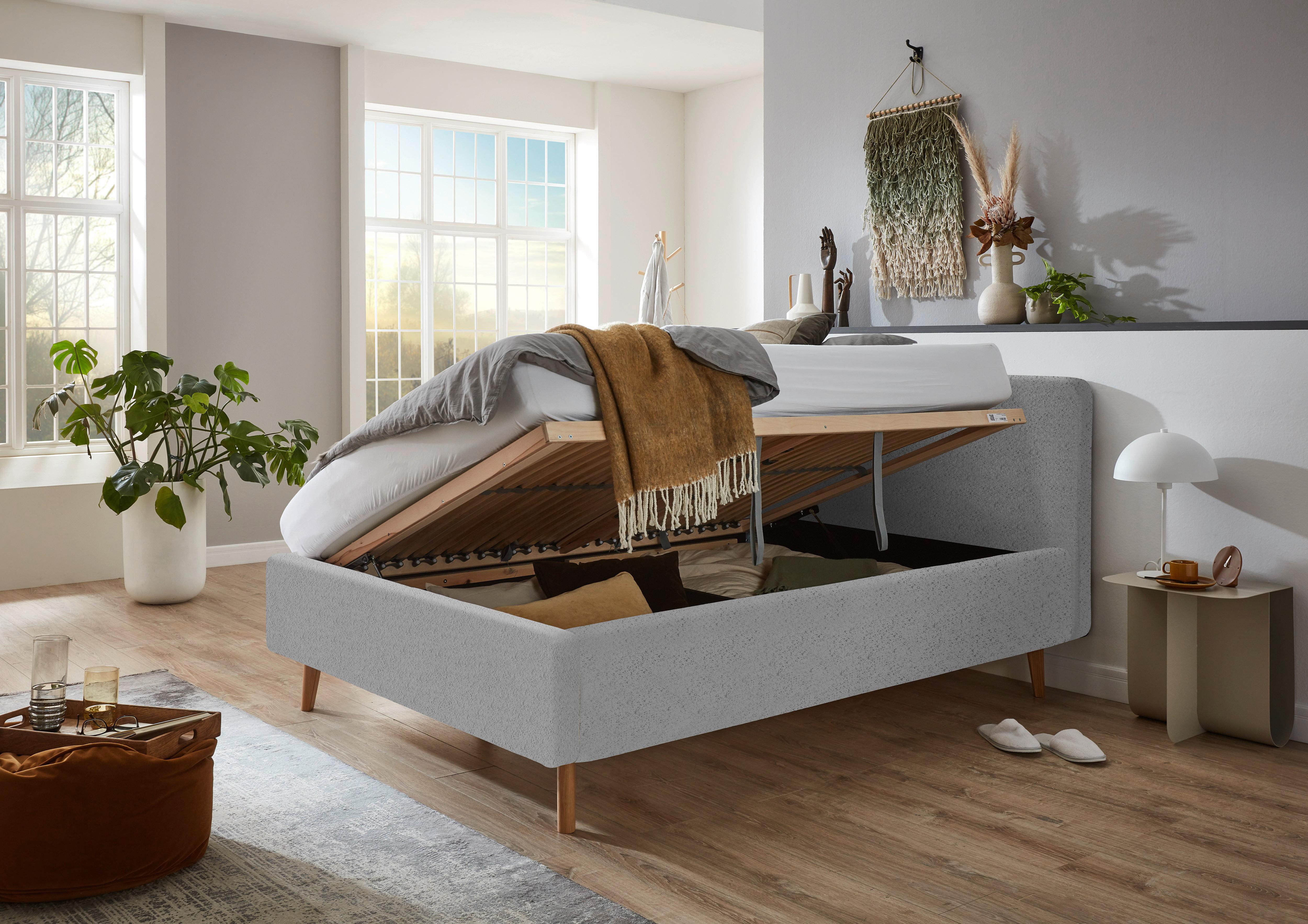 Polsterbett Mattis Abriamo Grau 140x200cm - Eichefarben/Birkefarben, Design, Holz/Textil (140/200cm) - MID.YOU