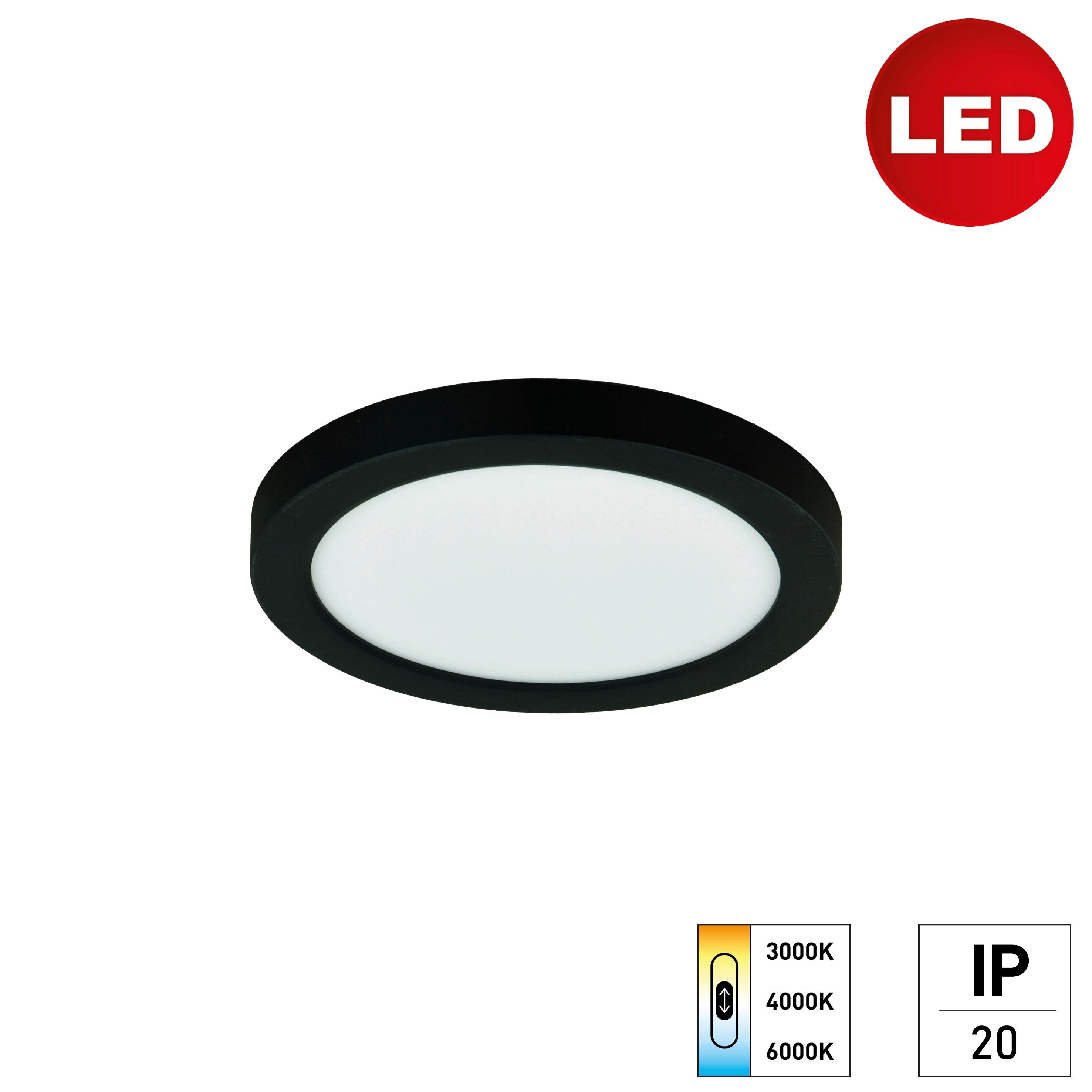 LED-Deckenleuchte 2427500121996 - Schwarz, KONVENTIONELL, Kunststoff (17/1,7cm)