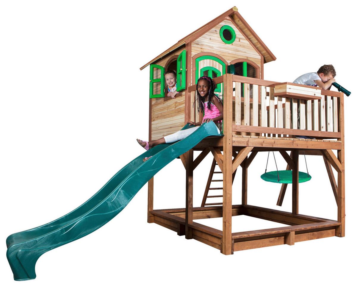 Spielturm A030.154.00 - Braun/Grün, KONVENTIONELL, Holz (613/291/277cm) - Ambia Garden