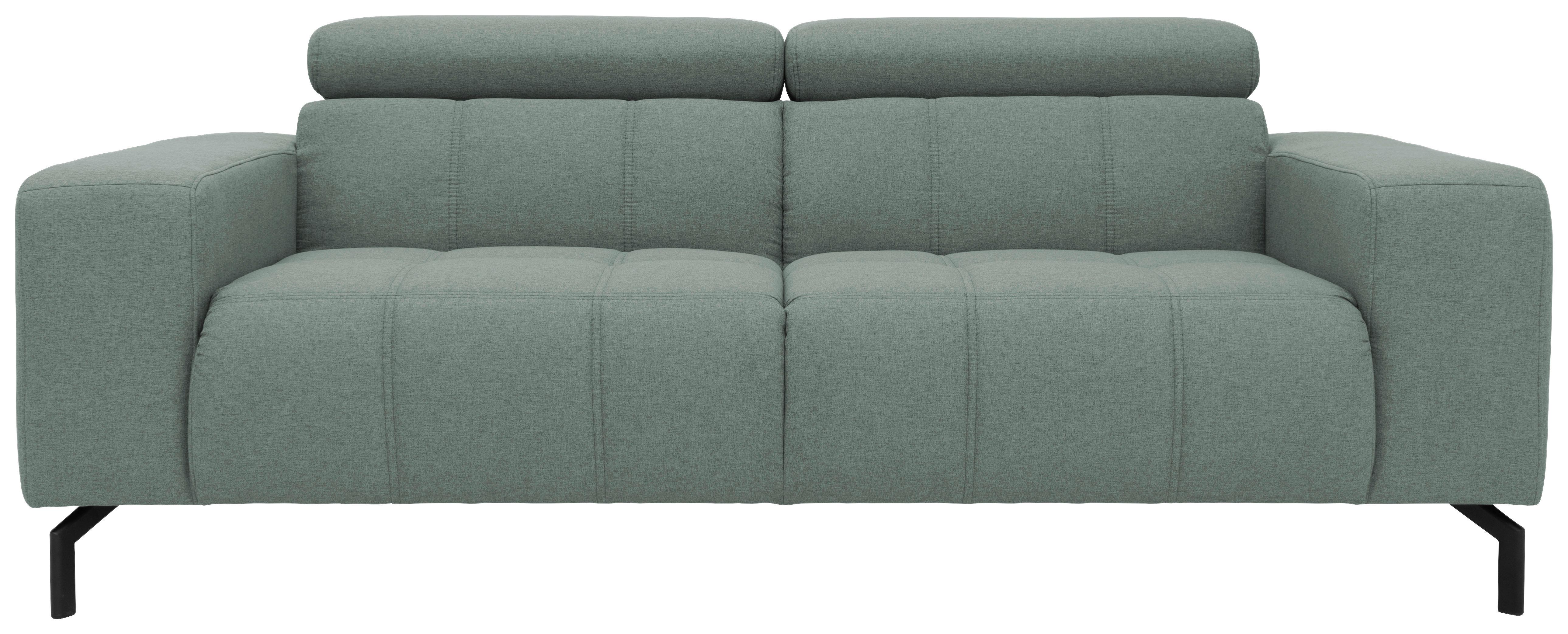 2-Sitzer-Sofa Cunelli Türkis Webstoff - Schwarz/Hellblau, Design, Textil (208/79/104cm) - MID.YOU