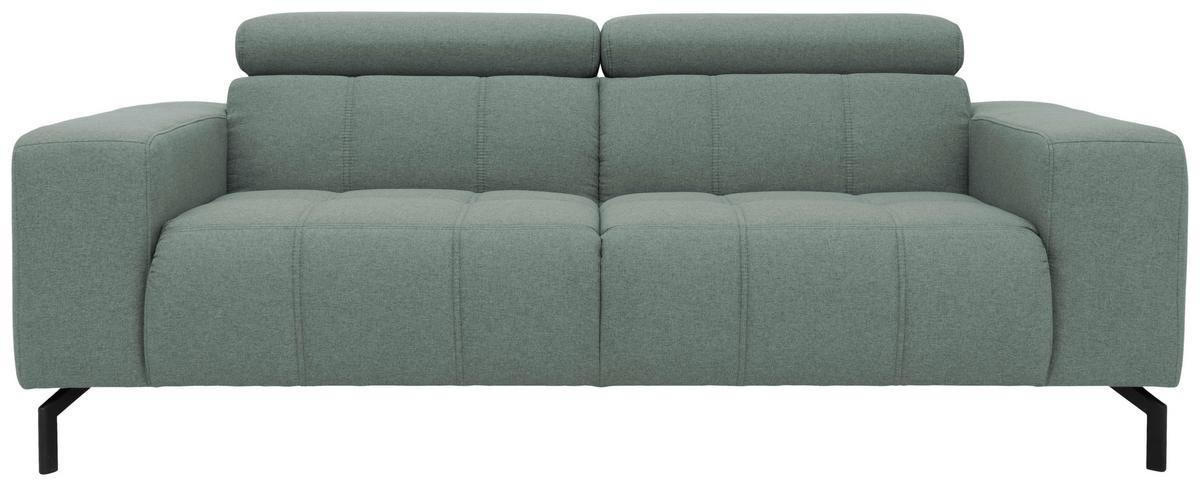 2-Sitzer-Sofa Cunelli Türkis Webstoff - Schwarz/Hellblau, Design, Textil (208/79/104cm) - MID.YOU