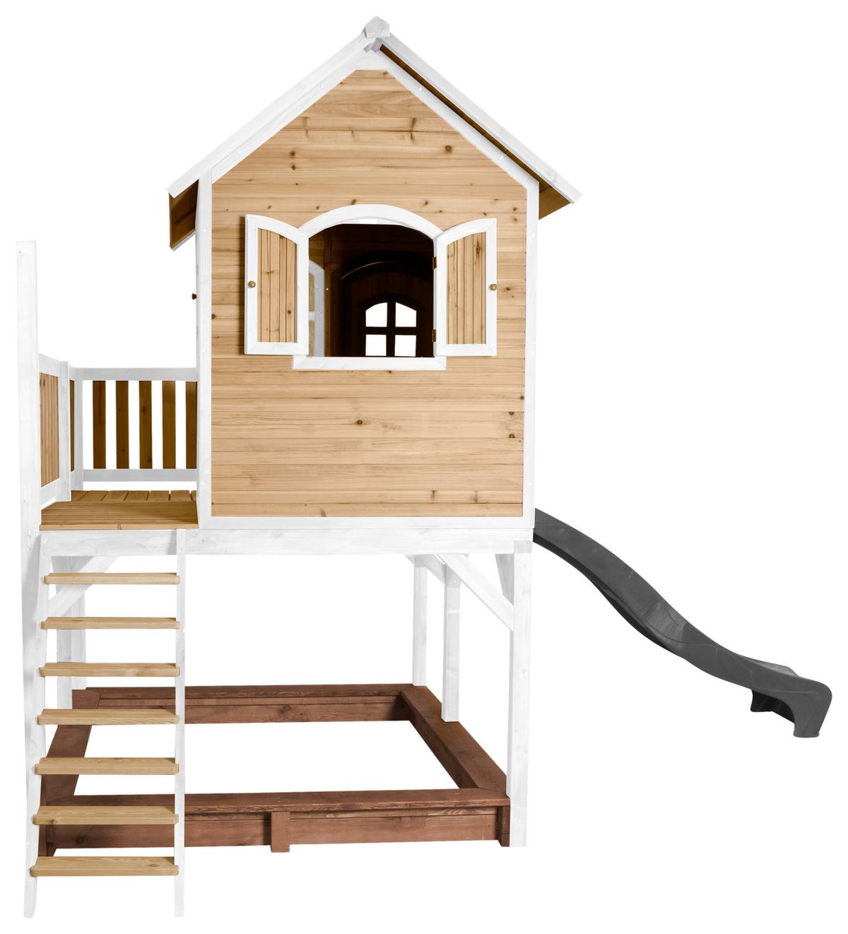 Spielturm A030.151.81 - Braun/Weiß, KONVENTIONELL, Holz (377/291/255cm) - Ambia Garden