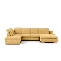 Wohnlandschaft Isona Gelb Chenille - Chromfarben/Gelb, Design, Textil (212/353/165cm) - Livetastic