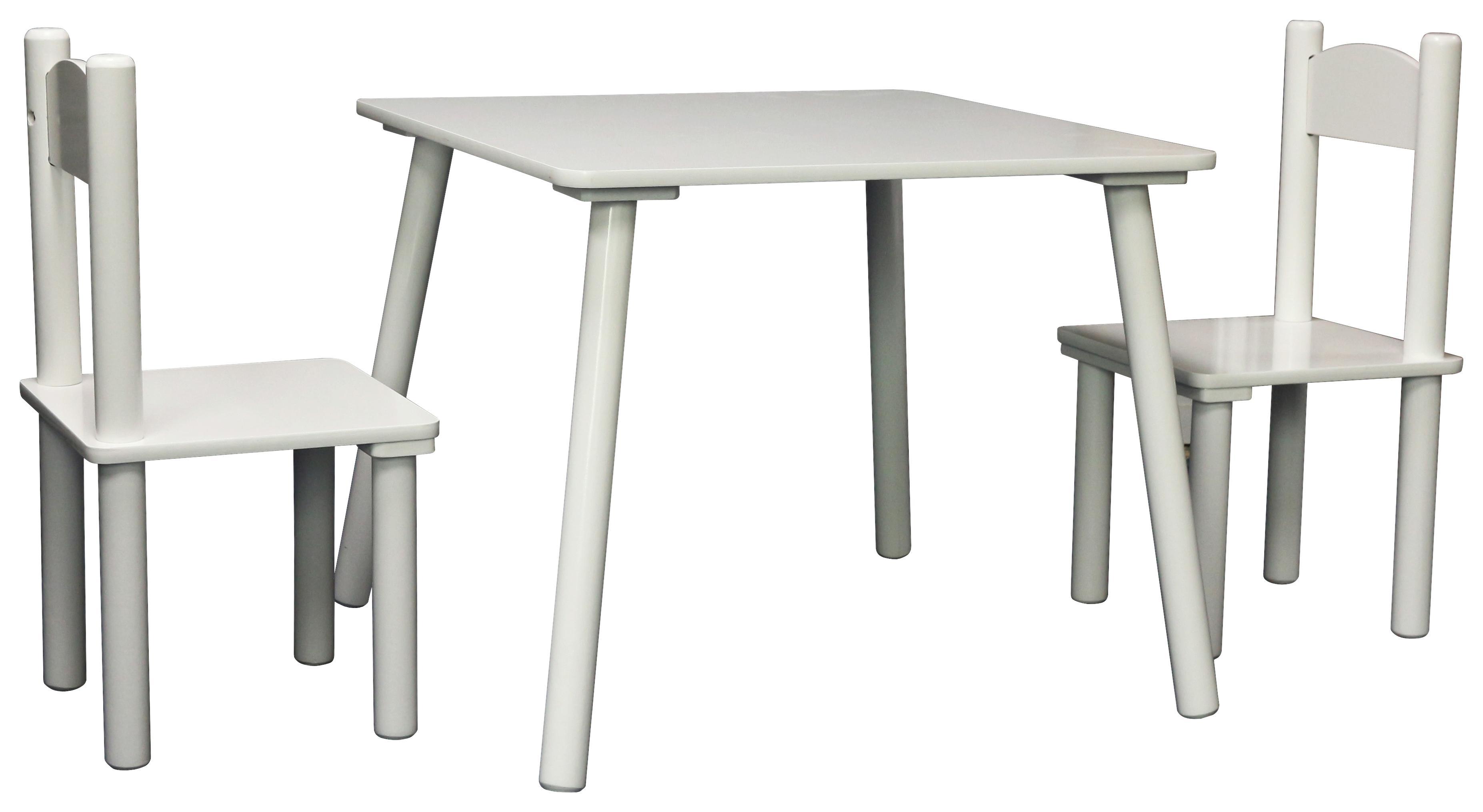 Kindersitzgruppe Bambini 3 teilig Weiß - Weiß, MODERN, Holz/Holzwerkstoff (55/27/45,5/53,5/55/27cm)