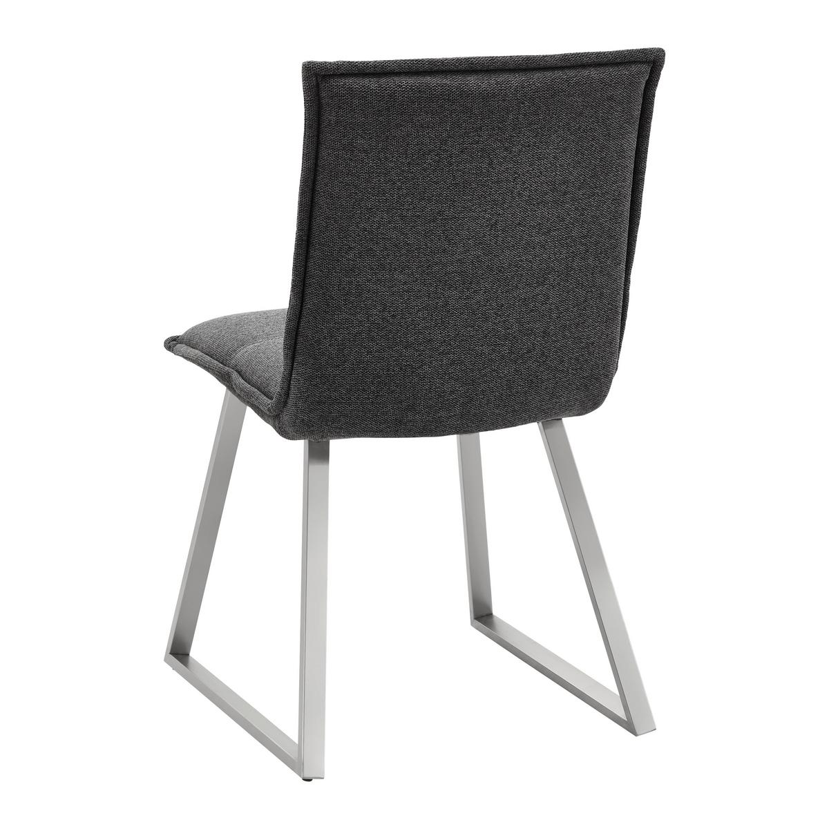 Židle Emilio tmavě šedá - tmavě šedá/barvy nerez oceli, Moderní, kov/dřevo (46/85/55cm) - Bessagi Home