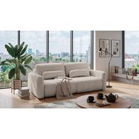 Schlafsofa Bubble 2 Beige, B: 240cm - Beige/Schwarz, MODERN, Textil (240/89/122cm) - MID.YOU