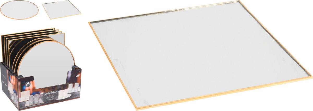 Glasuntersetzer Tom - Goldfarben, Basics, Glas (25/25/0,,5cm)