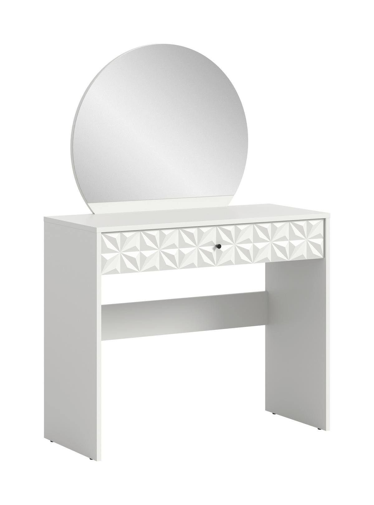 SCHMINKTISCH Prisma Weiß B: 90cm - Weiß, Design, Holzwerkstoff (90/133/39cm) - Livetastic