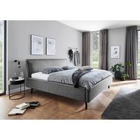 Polsterbett Frieda 180x200cm Grau, inkl. Bettkasten - Schwarz/Grau, KONVENTIONELL, Holz/Textil (180/200cm) - Livetastic
