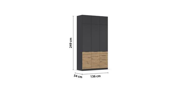 Aufsatzschrank Max-Extra - Grau, KONVENTIONELL, Holzwerkstoff (136/39/54cm) - James Wood