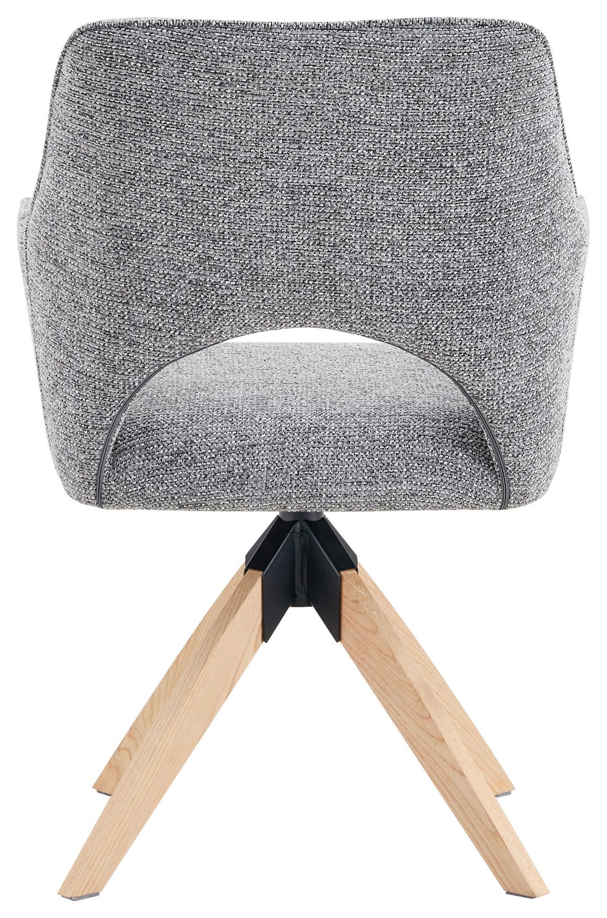 Armlehnstuhl Puro Eichefarben/Grau B: 60 cm - Eichefarben/Grau, MODERN, Holz/Textil (60/89/65,5cm) - Livetastic