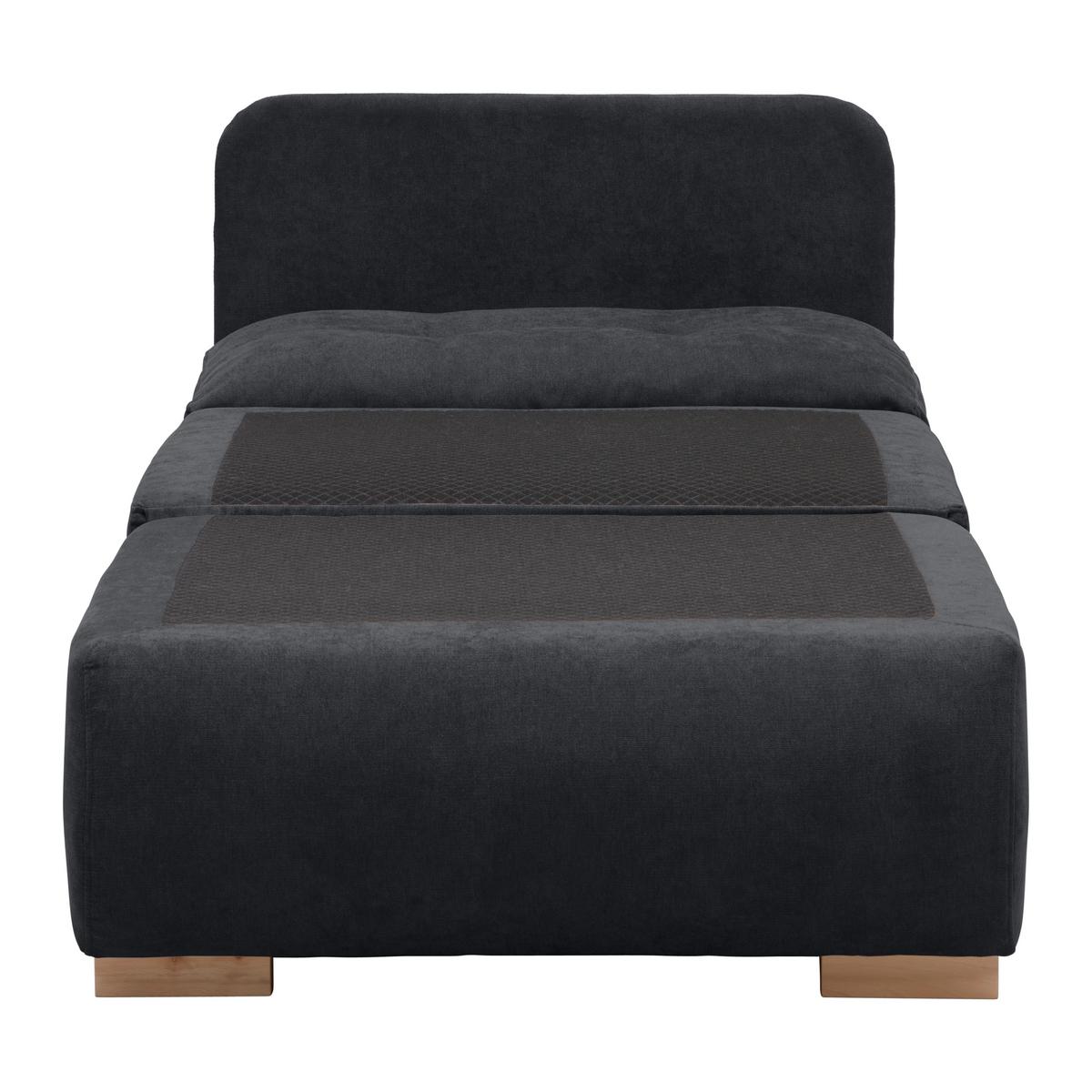 Rozkládací křeslo MODENA, černá - černá/přírodní barvy, textil/plast (89/88/90cm) - Based