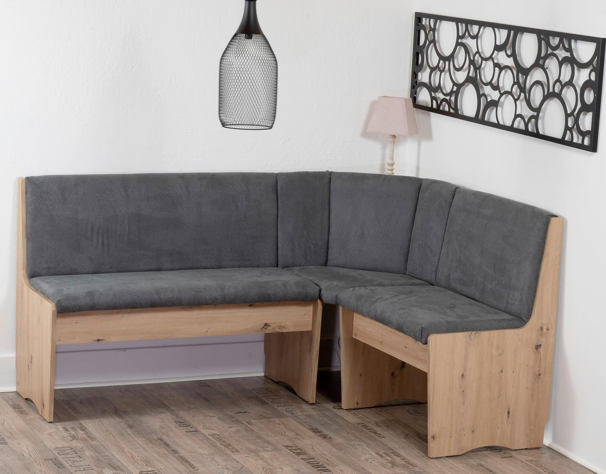 Eckbank Duisburg Titanic Grau, Eiche B: 165 cm - Eiche Artisan/Grau, KONVENTIONELL, Holzwerkstoff/Textil (165/89/125cm) - MID.YOU