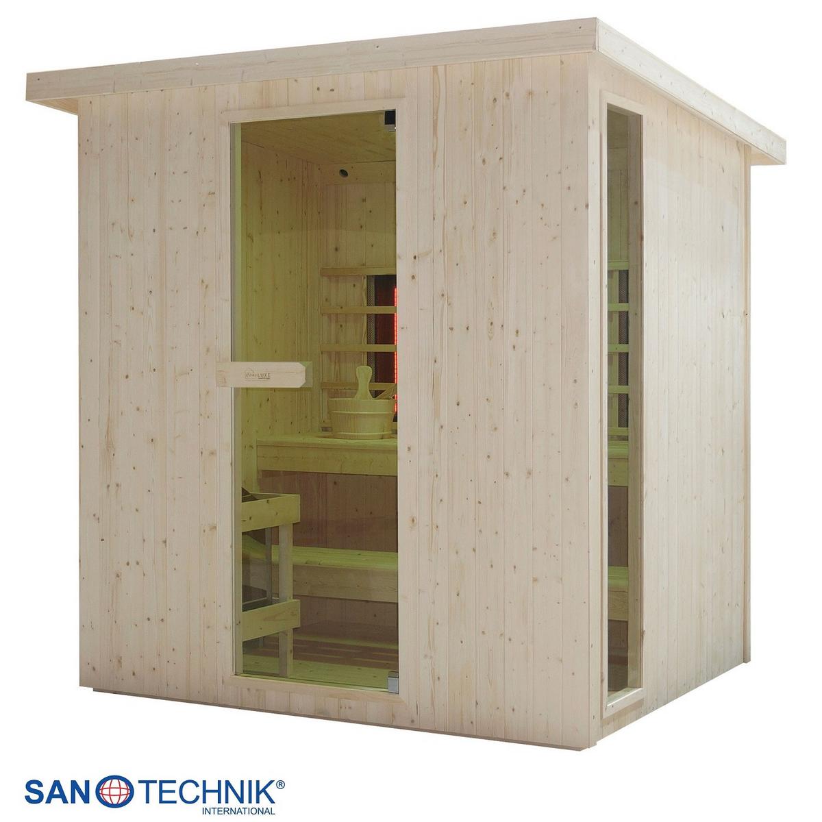 INFRAROTKABINE Lahti Holzfarben B: 181,5 cm - Fichtefarben, KONVENTIONELL, Holz (198/181,5/202,2cm) - Sanotechnik