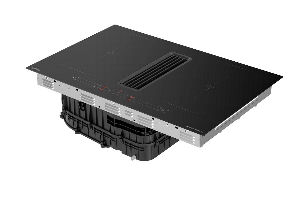 Kochfeld-Dunstabzug-Kombi Mih740y038b - Schwarz, MODERN, Glas (80/23.7/52cm) - Midea