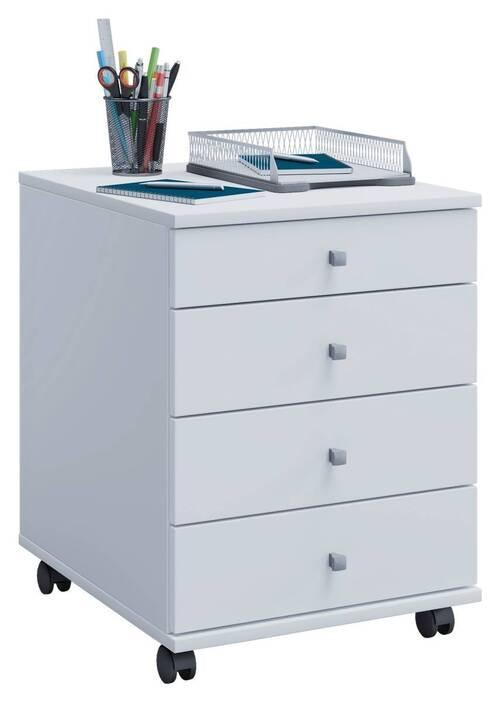 Rollcontainer Weiß Lona Mini Bht 42x57x50 Cm - Weiß, Basics, Holzwerkstoff/Kunststoff (42/57/50cm) - MID.YOU