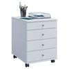 Rollcontainer Weiß Lona Mini Bht 42x57x50 Cm - Weiß, Basics, Holzwerkstoff/Kunststoff (42/57/50cm) - MID.YOU
