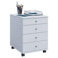 Rollcontainer Weiß Lona Mini Bht 42x57x50 Cm - Weiß, Basics, Holzwerkstoff/Kunststoff (42/57/50cm) - MID.YOU