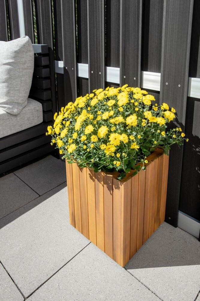 Blumenkasten H: 35 cm, Braun - Mokka, Basics, Holz (30/30/35cm) - Prestige Home