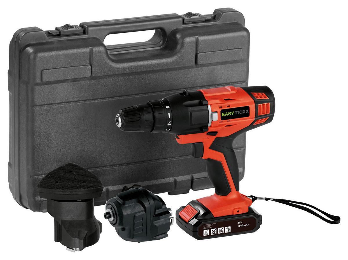 Akkuschrauber Easy Maxx 20 V, 0-550 U/Min, Rot/Schwarz - Rot/Schwarz, Basics, Kunststoff/Metall (31/11,5/41,5cm)
