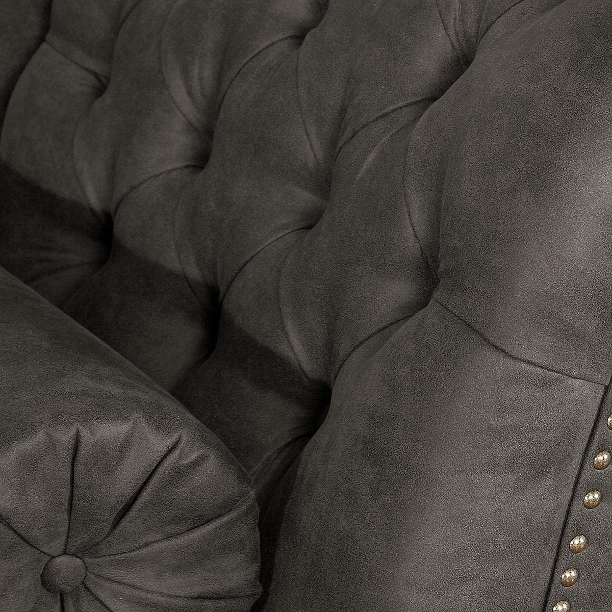 Récamiere Pako Grau B: 185cm - Braun/Grau, Design, Textil (185/93/75cm) - Livetastic