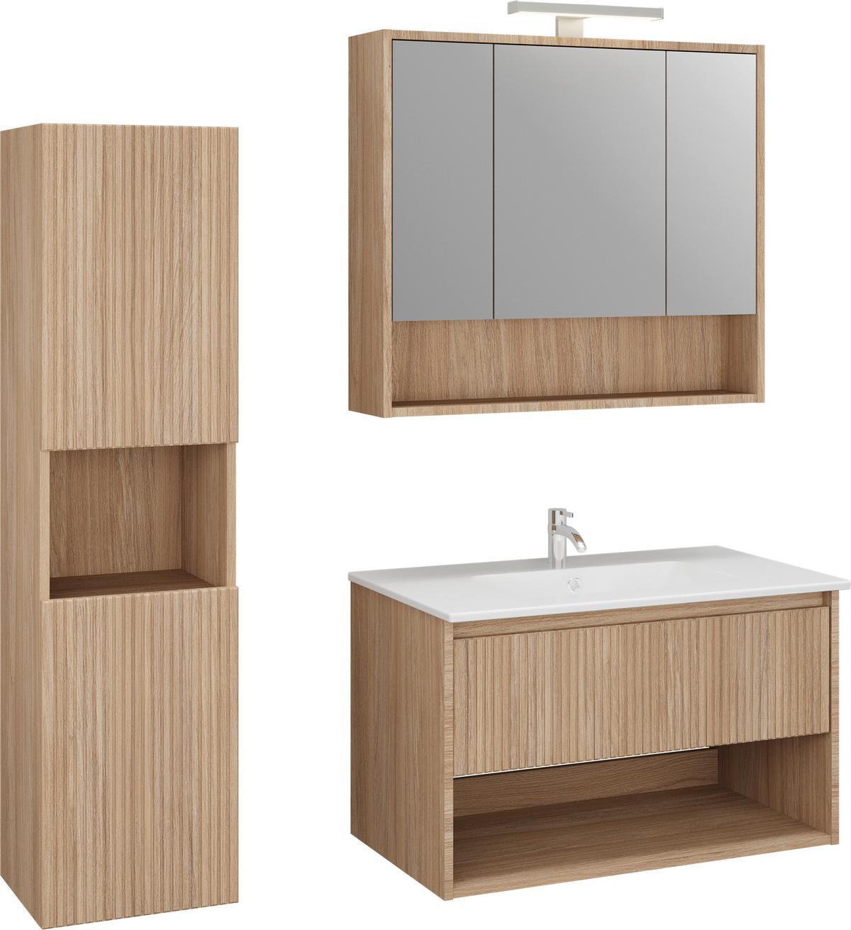 Seitenschrank Andora Eichenfarben B: 33 cm - Eichefarben, MODERN, Holzwerkstoff (33/130/33cm) - Stylife