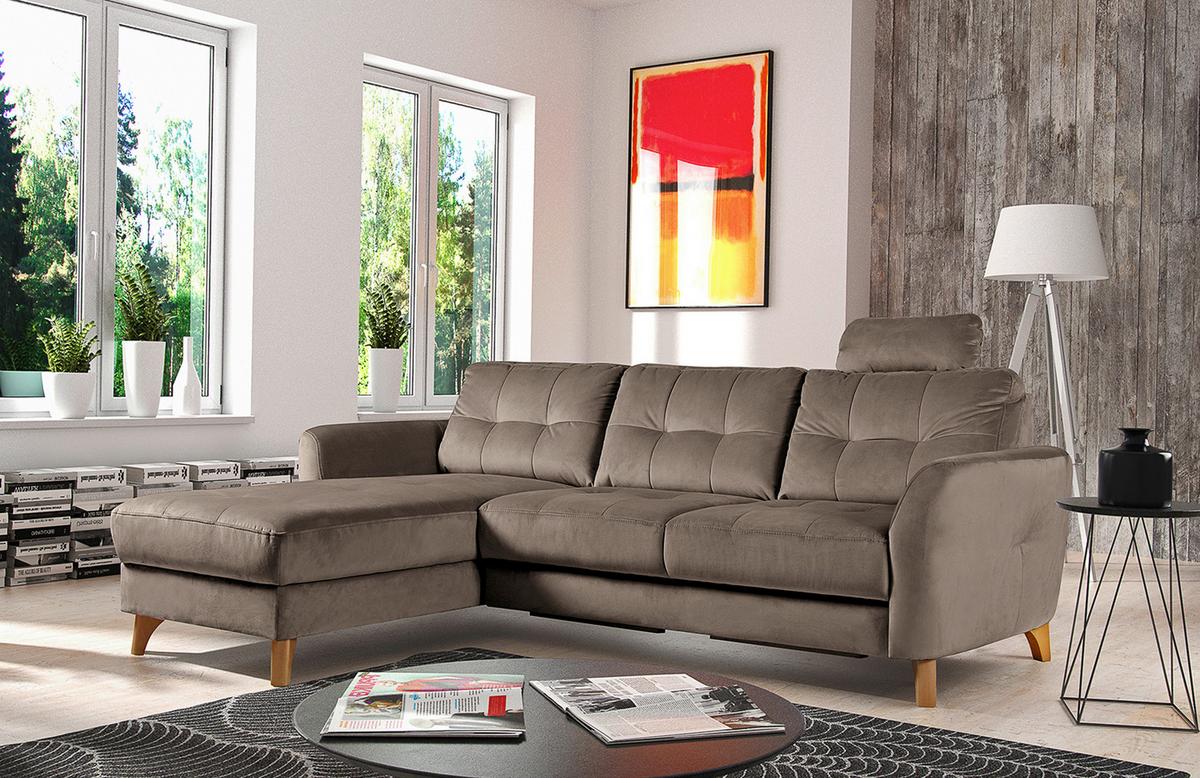 Ecksofa Nordic, Beige S: 168x238 cm - Beige/Buchefarben, Design, Textil (168/238cm) - Livetastic