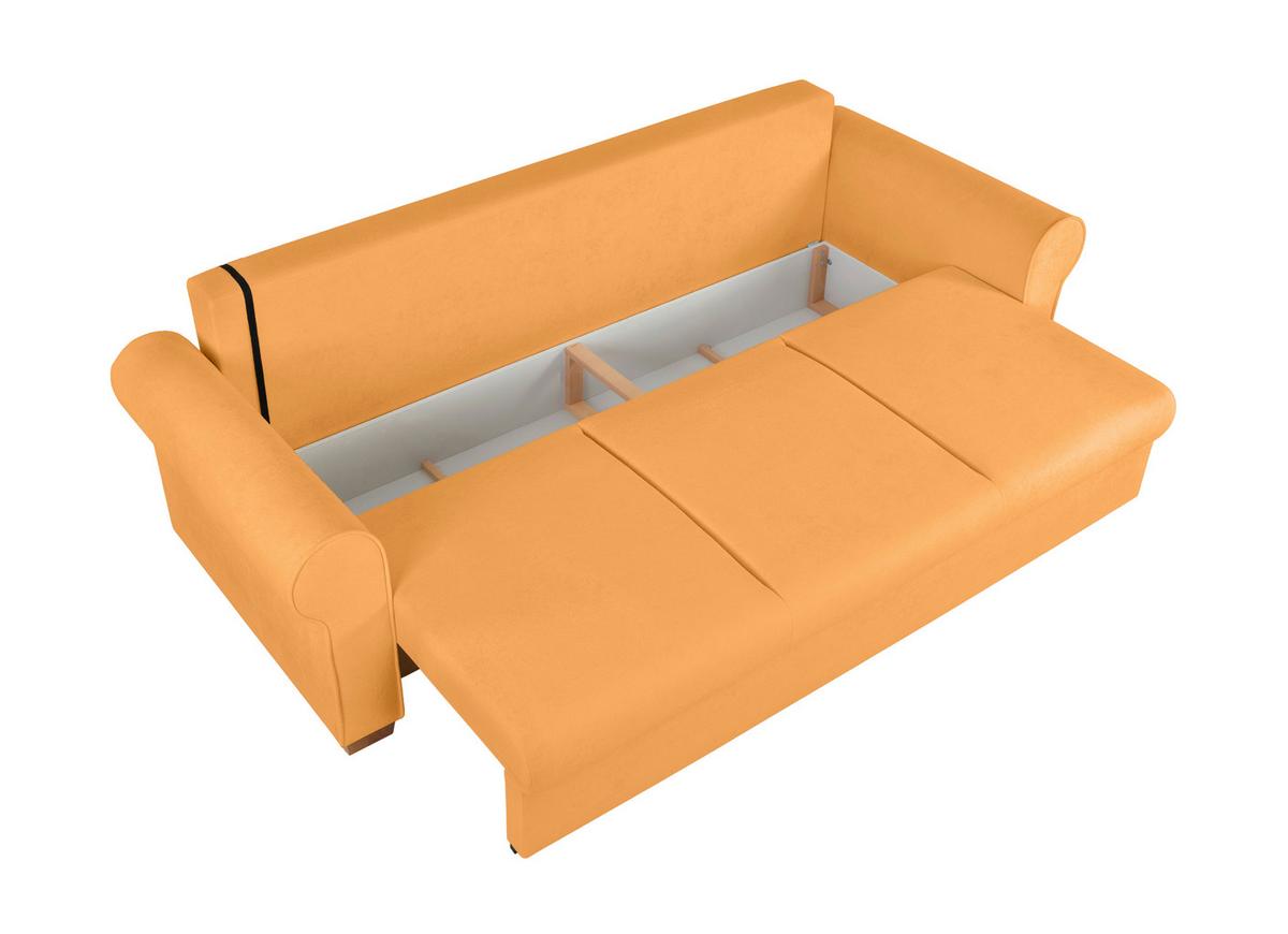 Schlafsofa Arles, Gelb 35 B: 240 Cm - Gelb/Buchefarben, Design, Textil (240/94/98cm) - MID.YOU