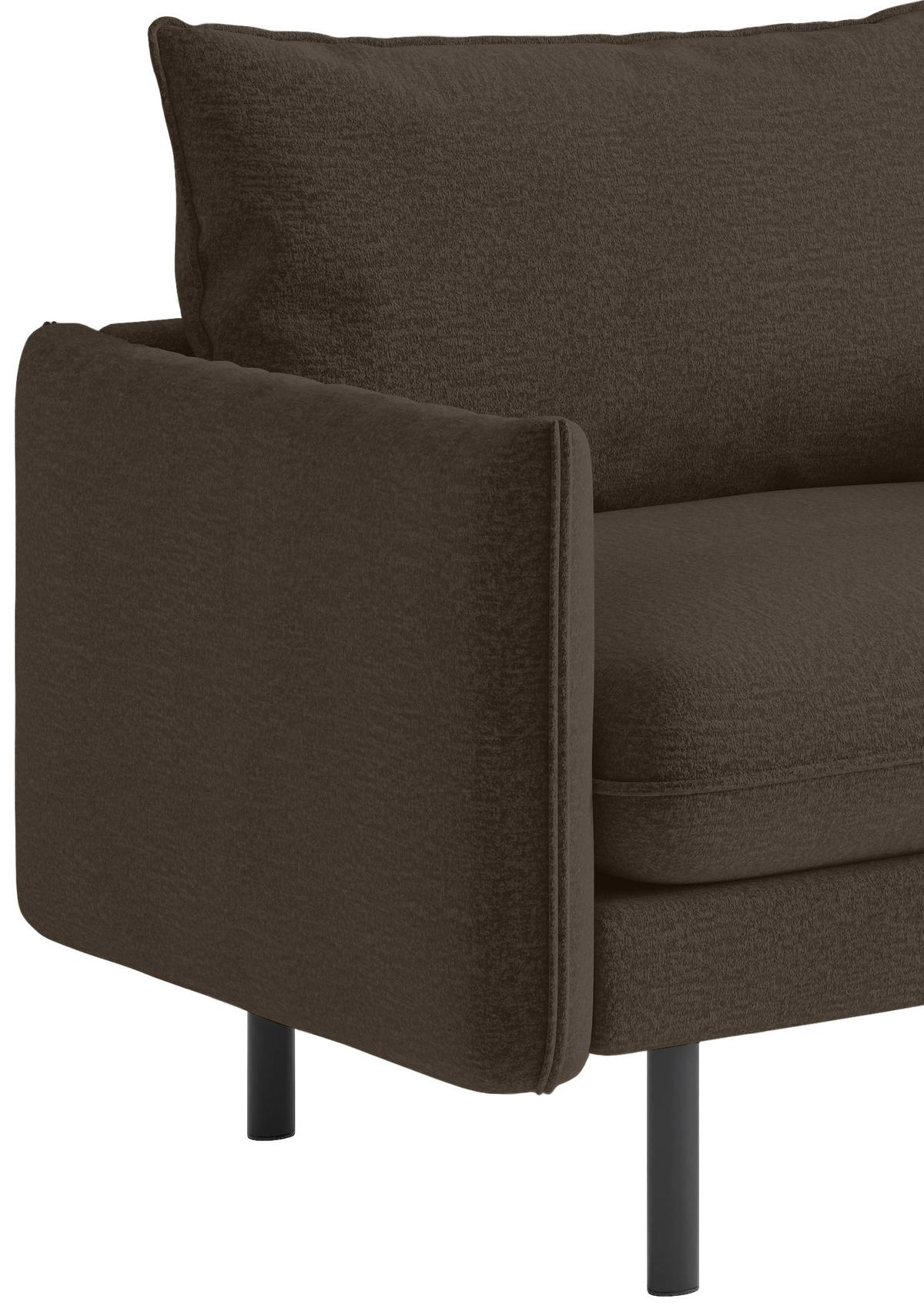 Sitzgarnitur Samos 3-teilig Braun B: 215 Cm - Schwarz/Braun, Design, Textil (215/85/92cm) - Livetastic