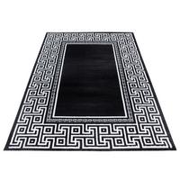 Teppich Läufer Schwarz/Weiß Parma 80x300 cm - Schwarz/Weiß, KONVENTIONELL, Textil (80/300cm)