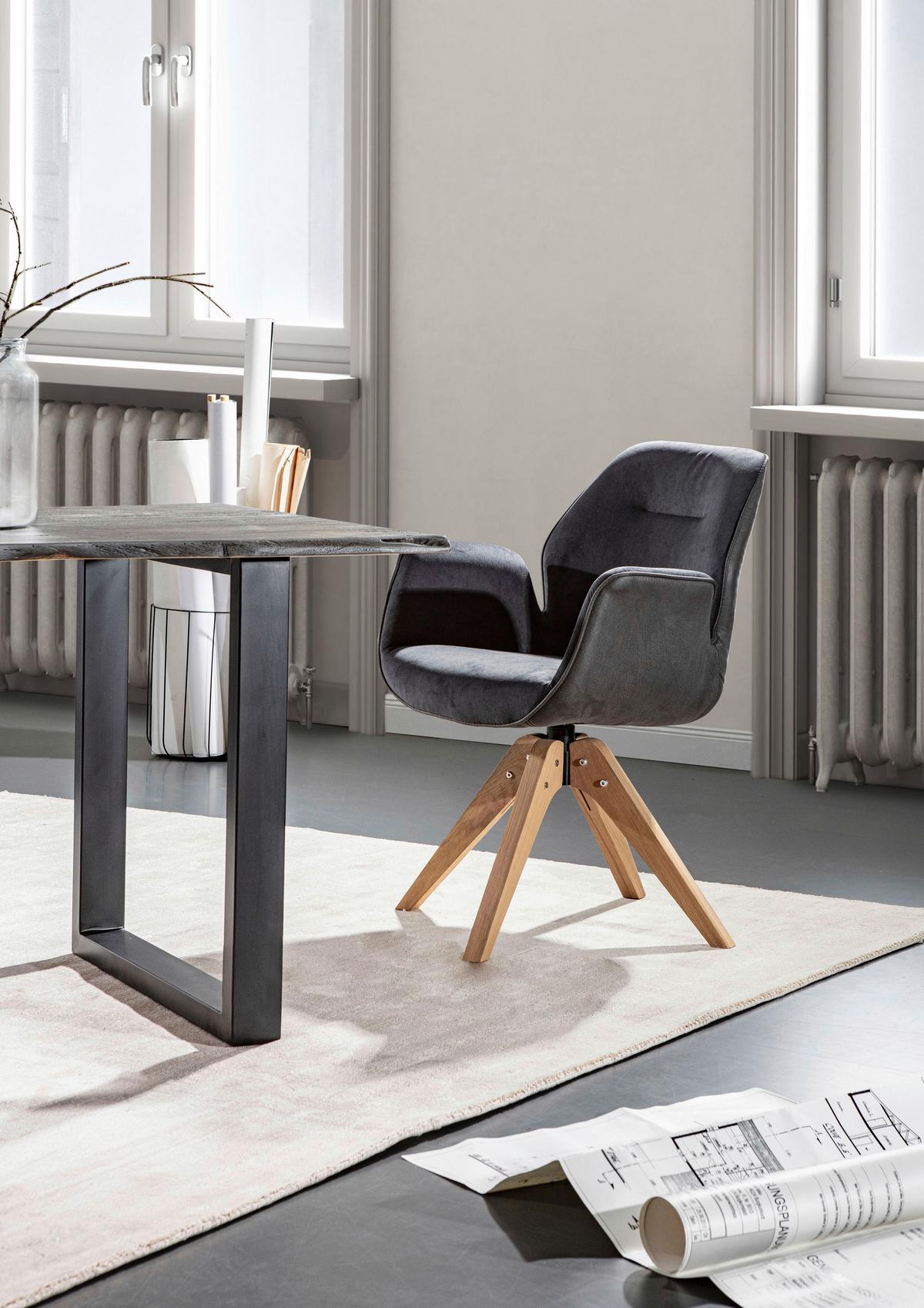 Sessel Tyson - Eichefarben/Dunkelgrau, MODERN, Textil (59/87/63cm) - Livetastic