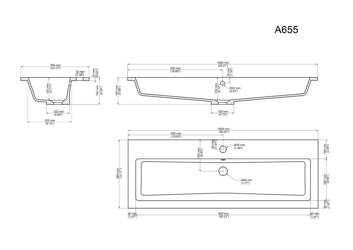 Badezimmer Portus Graphitfarben B: 100 Cm - Graphitfarben/Weiß, MODERN, Keramik/Holzwerkstoff (100cm) - MID.YOU