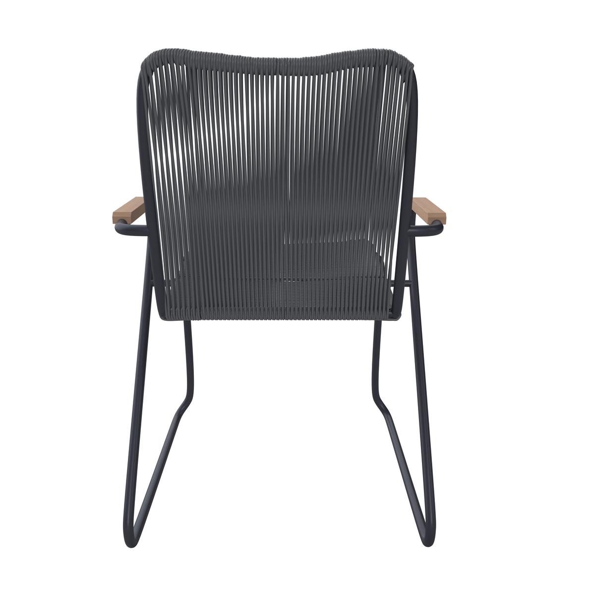 Sada záhradních křesel CLEO - šedá/barvy teak, Moderní, kov/plast (58/87/58cm) - Bessagi Garden