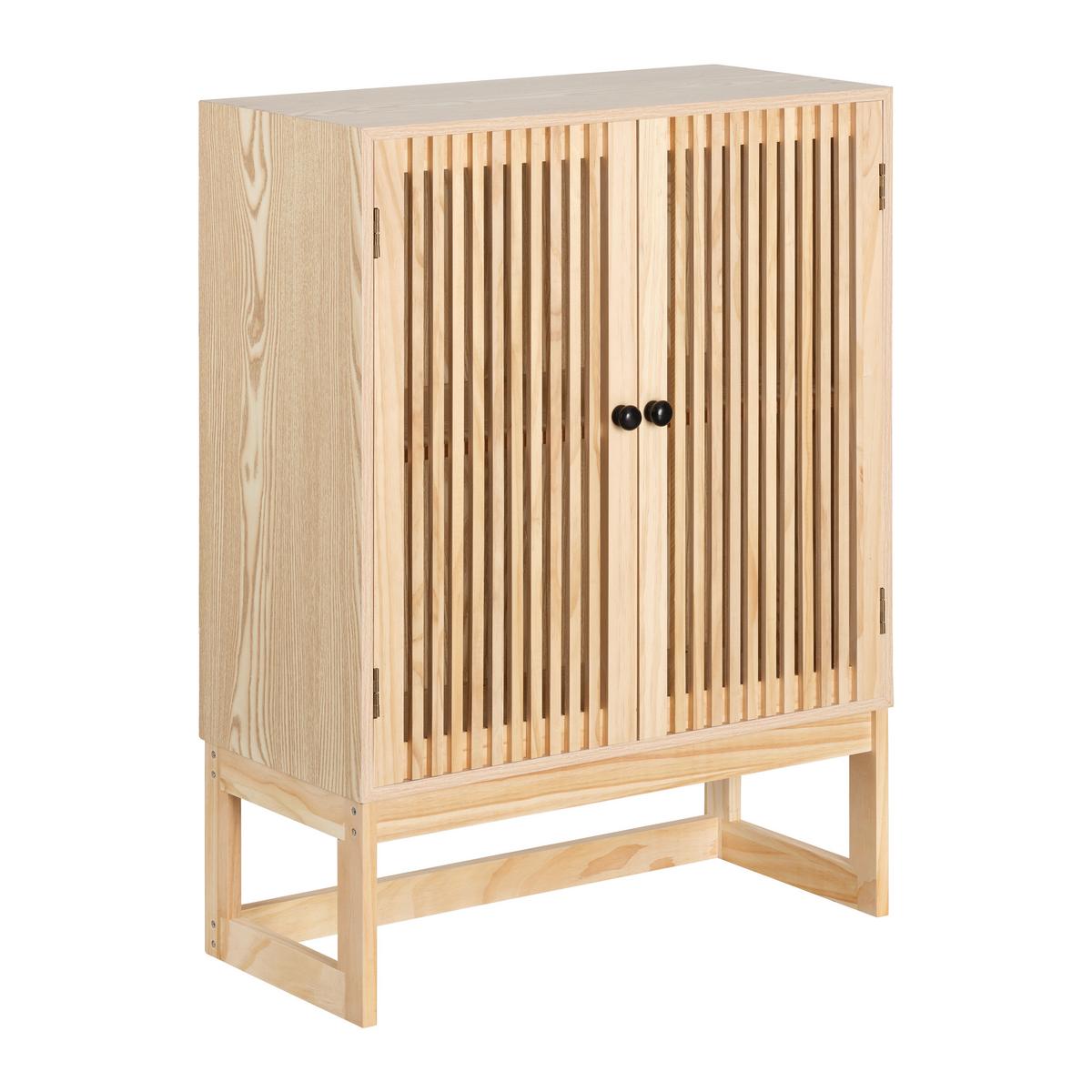 KOMODA COSMA -EXKLUSIV- - čierna/prírodná farba, Modern, kov/drevo (60/80/28cm) - Mömax