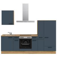 Küchenleerblock Easytouch Low-Line, L3 Rechts - Blau/Eichefarben, MODERN, Holzwerkstoff (270cm) - Nobilia