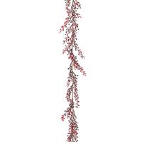Kunstpflanze Beerengirlande - Rot/Braun, KONVENTIONELL, Kunststoff (186cm)