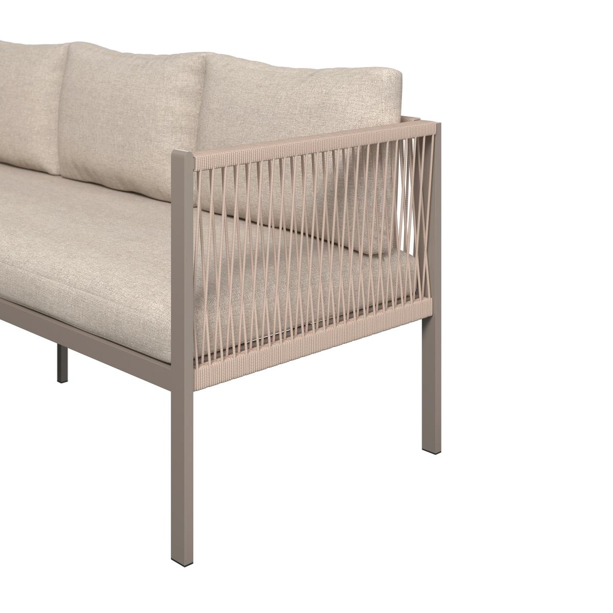 TERASOVÁ SEDACÍ SOUPRAVA SOPHIA - krémová/světle šedá, Moderní, kov/textil (195/73/72cm)