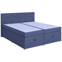 Boxspringbett Royal 180x200 Blau - Chromfarben/Blau, MODERN, Holzwerkstoff/Textil (180/200cm)