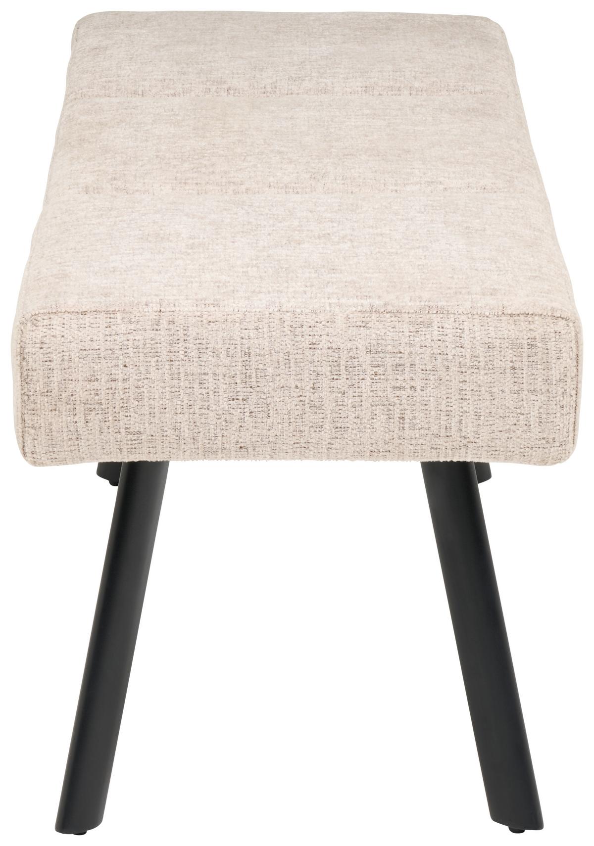 Sitzbank Paros Ohne Lehne Beige, B: 140 Cm - Beige/Schwarz, KONVENTIONELL, Textil (140/49/47cm) - MID.YOU