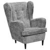 Ohrensessel Oskar Grau B: 78 cm - Schwarz/Grau, KONVENTIONELL, Textil (78/102/98cm) - MID.YOU