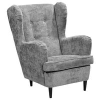 Ohrensessel Oskar Grau B: 78 cm - Schwarz/Grau, KONVENTIONELL, Textil (78/102/98cm) - MID.YOU