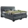 Boxspringbett Mit Topper Verstellbar, 160x200 Evolution - Anthrazit/Schwarz, KONVENTIONELL, Textil (160/200cm) - MID.YOU
