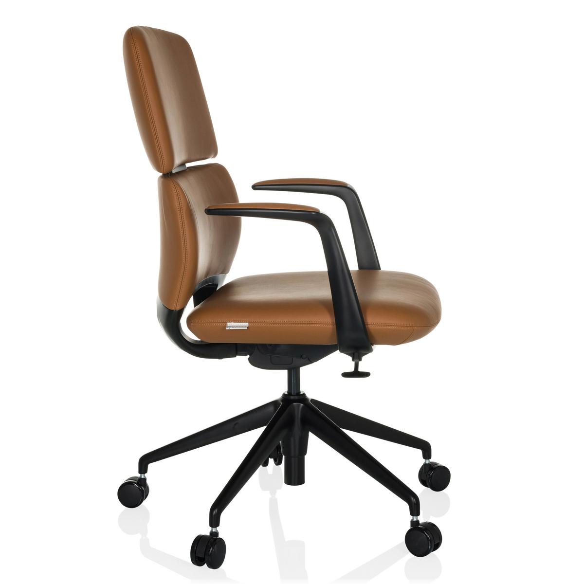 Drehstuhl Camel B: 62 cm - Schwarz, MODERN, Leder/Kunststoff (62/98-108/60cm) - MID.YOU