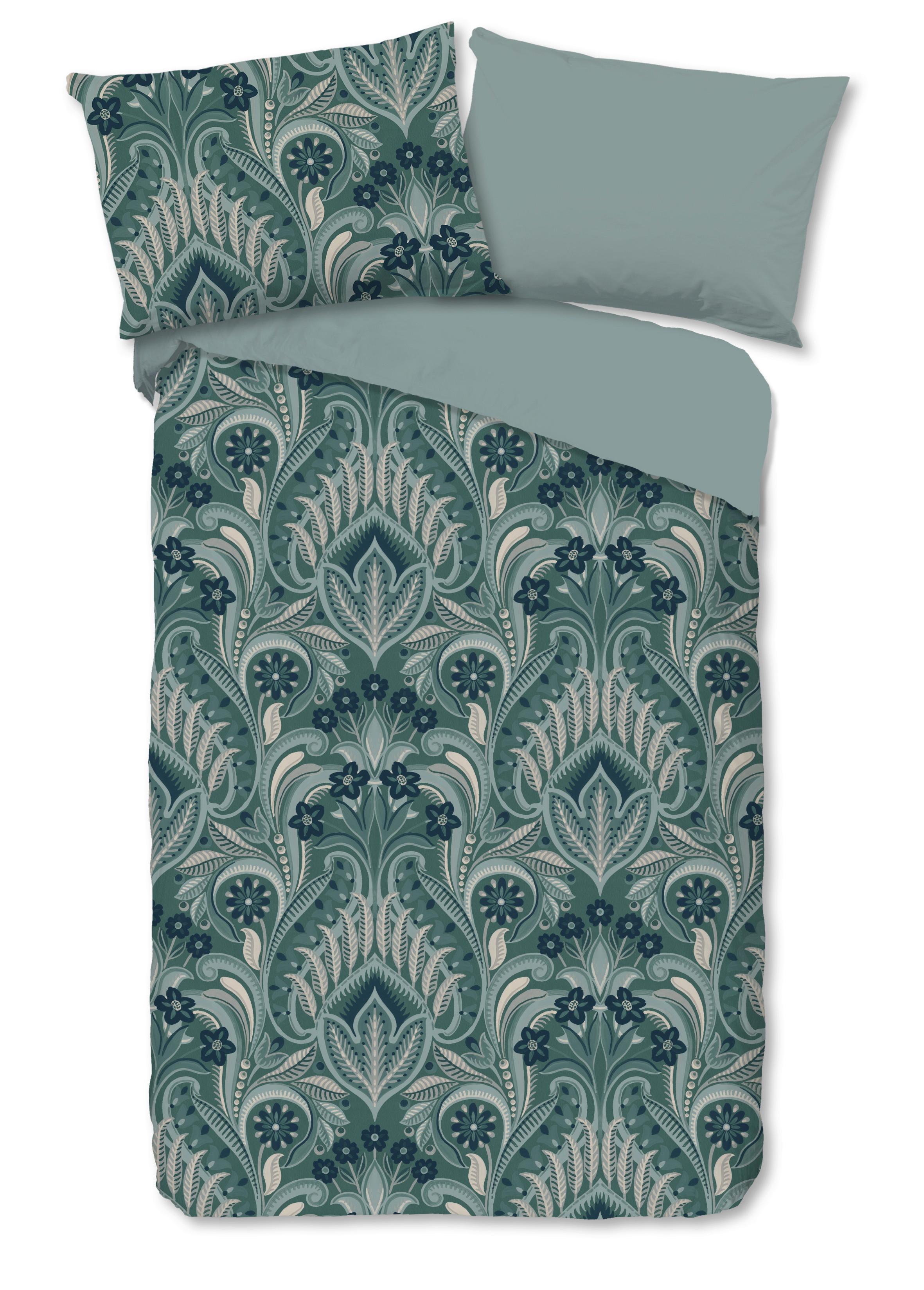 WENDEBETTWÄSCHE Nola - Perlmutt/Grün, Basics, Textil (140/200cm)