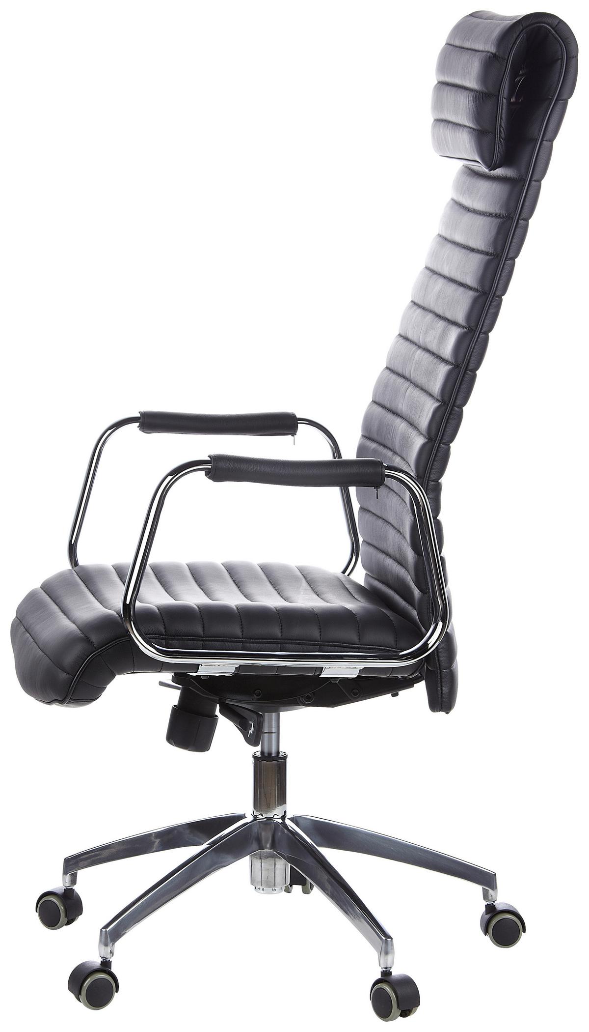 Drehstuhl Aspera 20 Schwarz - Silberfarben/Schwarz, MODERN, Leder/Kunststoff (59/139/50cm) - MID.YOU