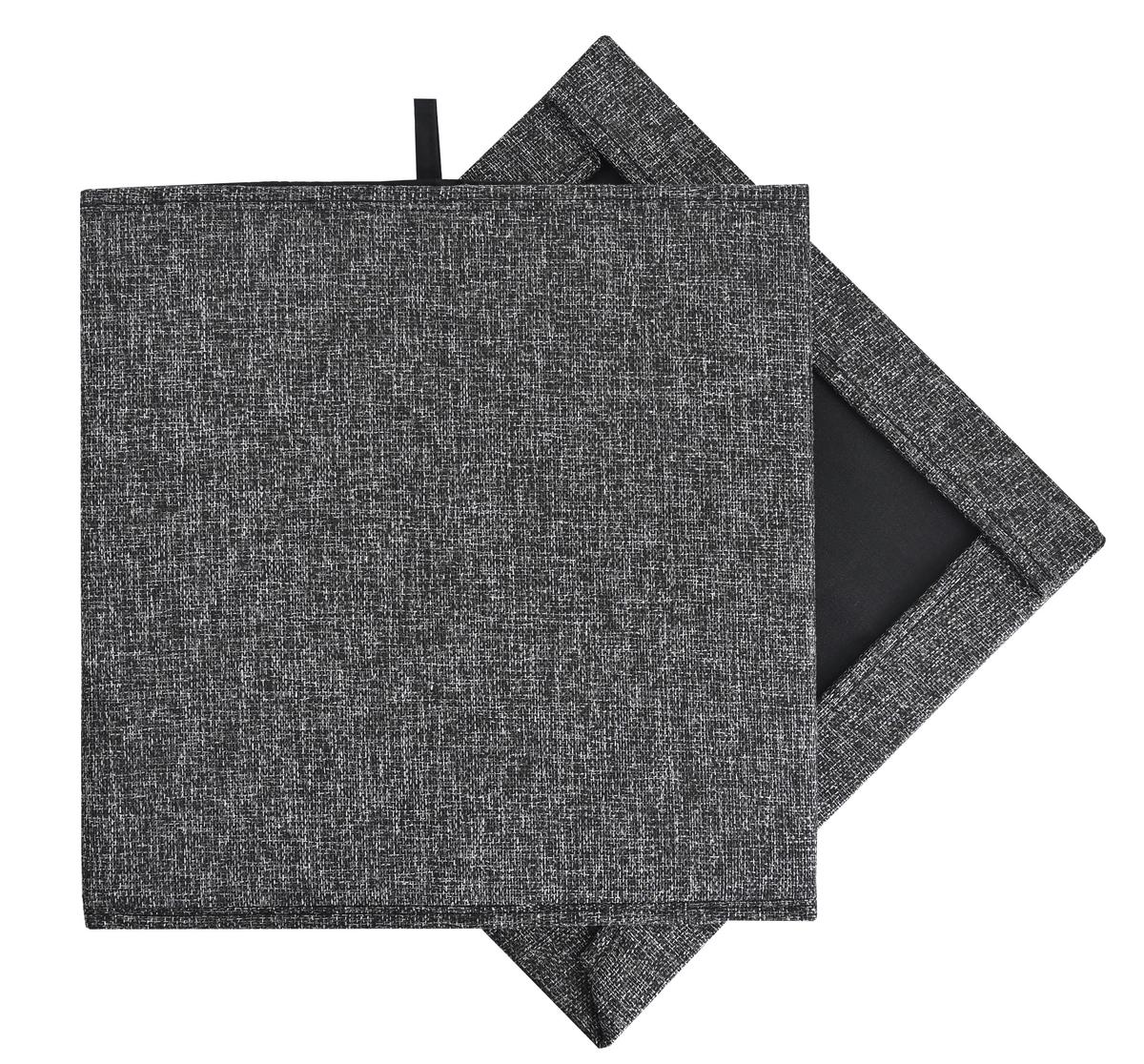 Skládací krabice BOBBY S VÍKEM - černá, Moderní, karton/textil (33/33/33cm) - Mömax