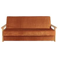 Schlafsofa Malaga Terracotta B: 220cm - Terracotta/Naturfarben, Design, Holz/Textil (220/90/90cm) - P & B