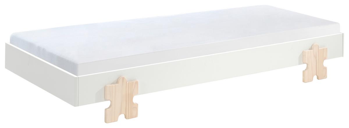 Postel pro děti a mládež MODULO bílá - barvy borovice/bílá, Moderní, dřevo/kompozitní dřevo (90/200cm) - MID.YOU