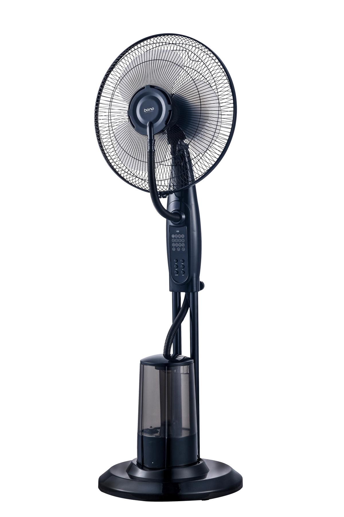 Standventilator Olinia - Schwarz, MODERN, Kunststoff/Stein (43/40/125cm) - Bono