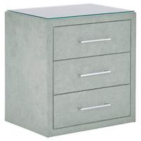 Nachtkästchen Hellgrau H: 60 cm Kleopatra - Hellgrau, KONVENTIONELL, Holzwerkstoff/Kunststoff (56/60/41cm) - Ondega